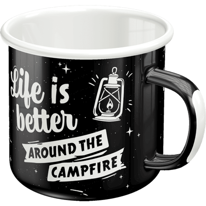 Hovedbilde Emaljekrus - Life is Better Around the Campfire