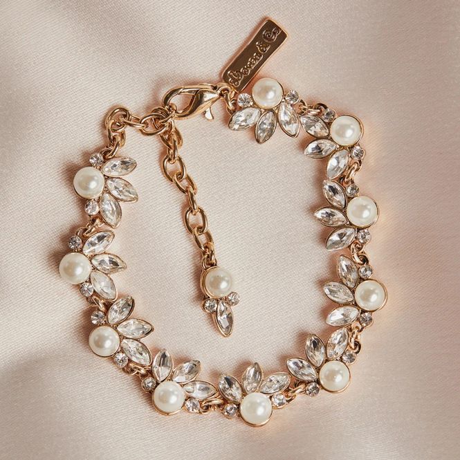 Main Image Armbånd - Leaf & Pearl Creme