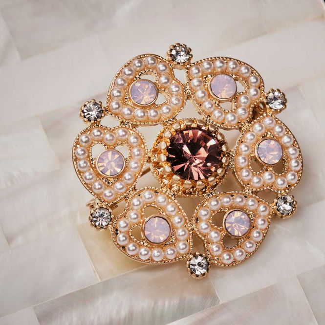 Hovedbilde Brosje - 1950s Pink Love Heart