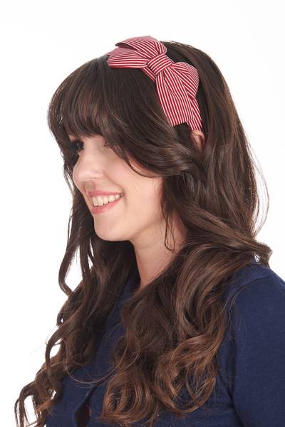 Genevieve Bow Hårbøyle - Mørkerød