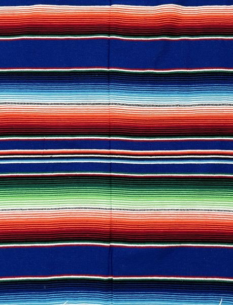 Mexicoteppe La Montana Kobolt/oransje/grønn (Nr 4)