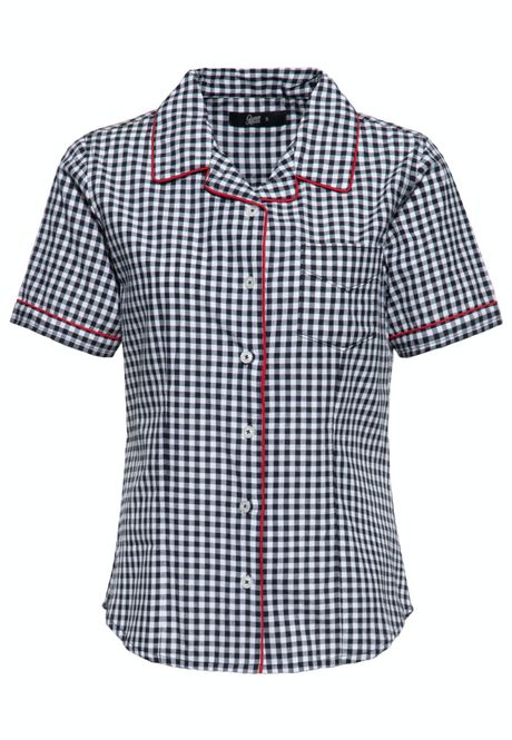 Main Image Queen Kerosin - Retro Bluse - Sort/Hvit