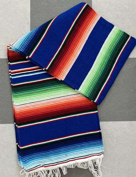 Mexicoteppe La Montana Kobolt/oransje/grønn (Nr 4)