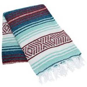 Bilde av Mexicoteppe - La Montana - Mint/Teal/Hvit
