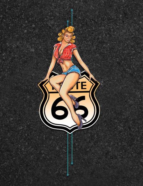 Steady - Route 66 Pin Up - Rød
