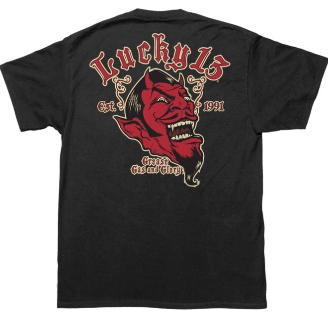 Main Image Lucky 13 - Grease, Gas & Glory T-skjorte - Sort