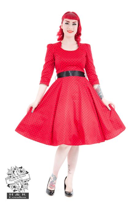 Hovedbilde H&R - Veronica Red Polka Dot Swingkjole